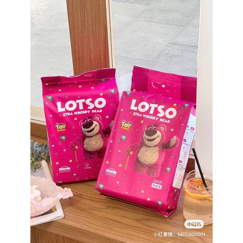 新品現貨｜草莓熊加厚洗臉巾🧸家庭版200抽👨‍👩‍👧‍👦迪士尼正版授權🎀-細節圖6