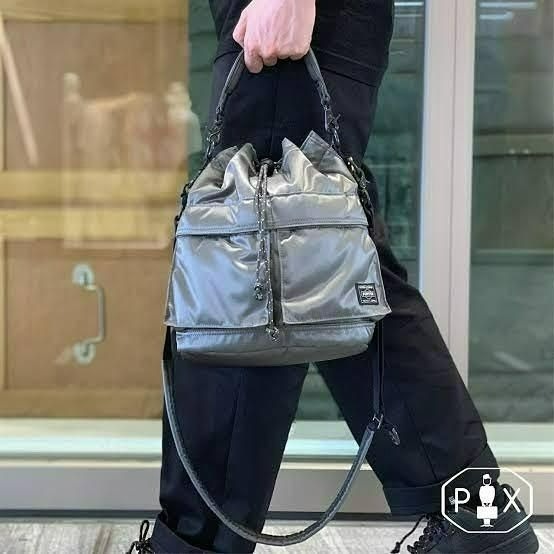 PORTER PX TANKER 2WAY BAG 銀 S號 側背包 水桶包 單肩背包 潮牌 女包 女 包包-細節圖2