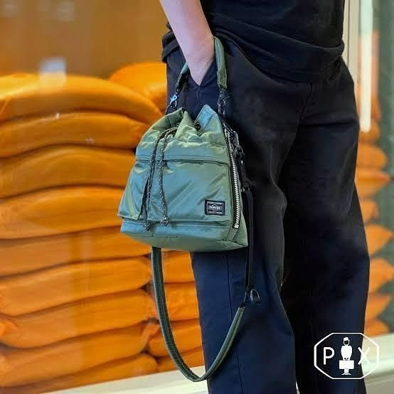 PORTER PX TANKER 2WAY BAG 綠 側背包 水桶包 單肩背包 潮牌 女包 女 包包-細節圖2