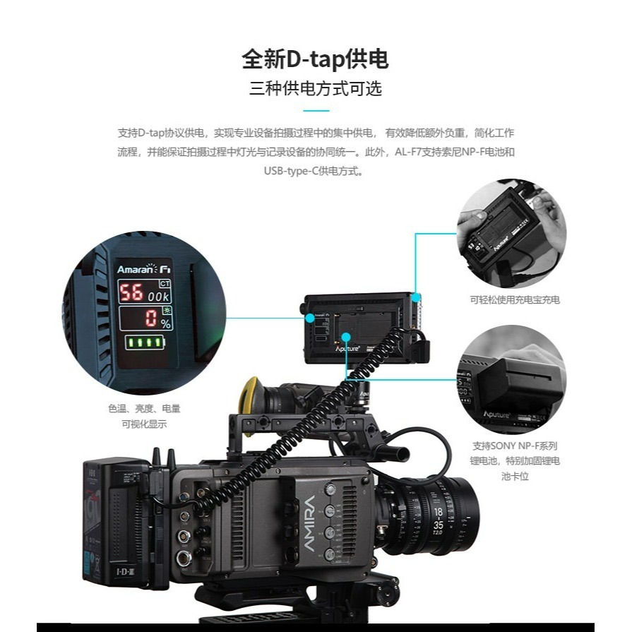愛圖仕 AL-F7 LED 攝影便携補光燈 APUTURE AMARAN 機頂燈 口袋燈 持續燈-細節圖7