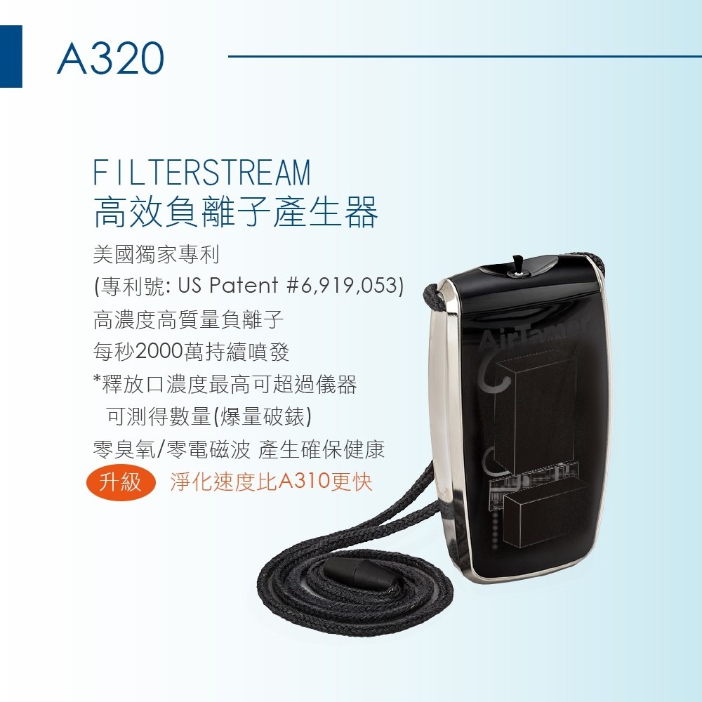 美國AirTamer 隨身個人負離子空氣清淨機 淨化器 A320 可充電【限時送毛刷】【台灣公司貨】【旅遊搭機必備】-細節圖5