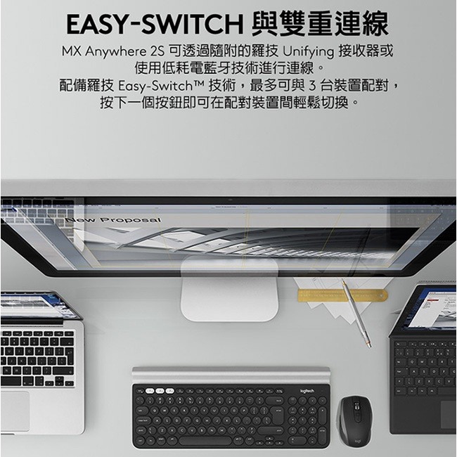 Logitech 羅技 MX Anywhere 2S 無線/藍牙雙模式 無線滑鼠 藍芽滑鼠【Flow跨平台多裝置切換】-細節圖3