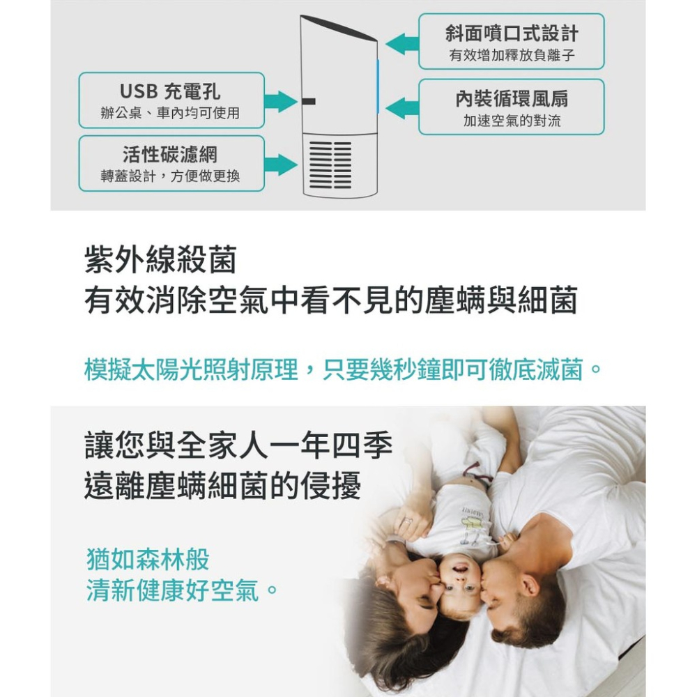 DigiMax DP-3X6 侍衛級超淨化空氣清淨除塵螨機【車用隨身用】【室內15坪】【紫外線循環滅菌】【台灣製造】-細節圖6