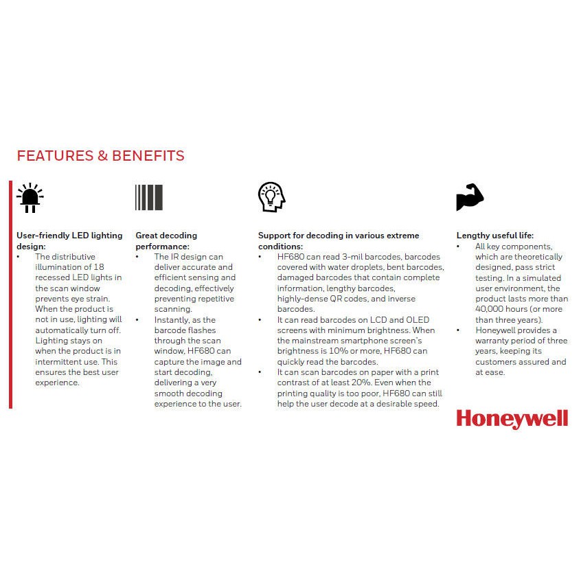 美國Honeywell HF-680 一維二維 桌上型 條碼掃描器 USB介面 【可掃手機平板螢幕】【行動支付】-細節圖5