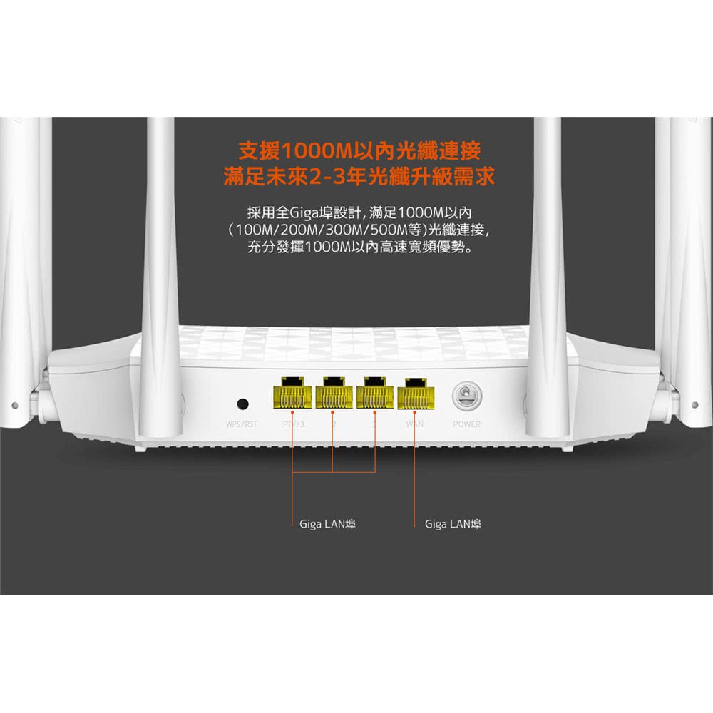 Tenda AC23 七天線 全GIGA 高功率穿牆 WiFi分享器 無線路由器 無線分享器 MOD埠【台灣公司貨】-細節圖8