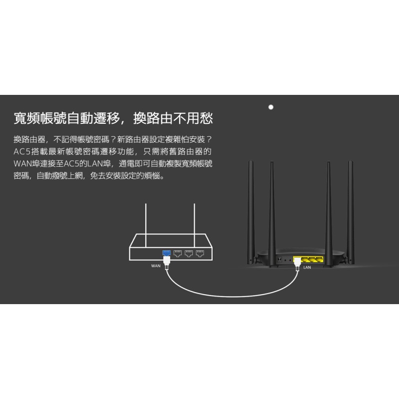 Tenda AC5 AC1200 智慧 雙頻 MU-MIMO 無線寬頻分享器 路由器【台灣公司貨】-細節圖7