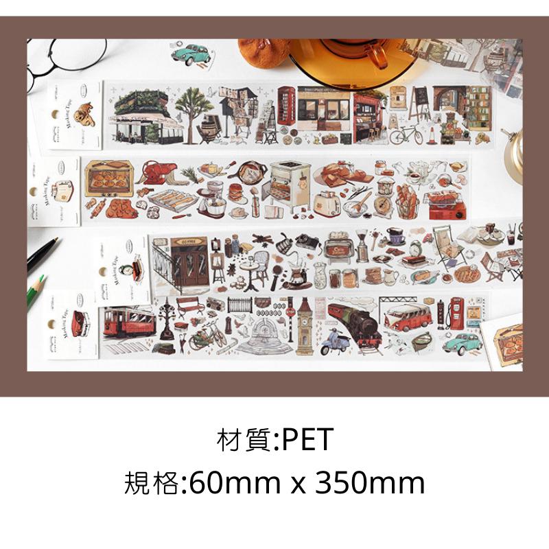 🔥【現貨】🦈長條裝飾膠帶 旅行日記系列膠帶 裝飾膠帶 長紙膠帶 手帳膠帶-細節圖2