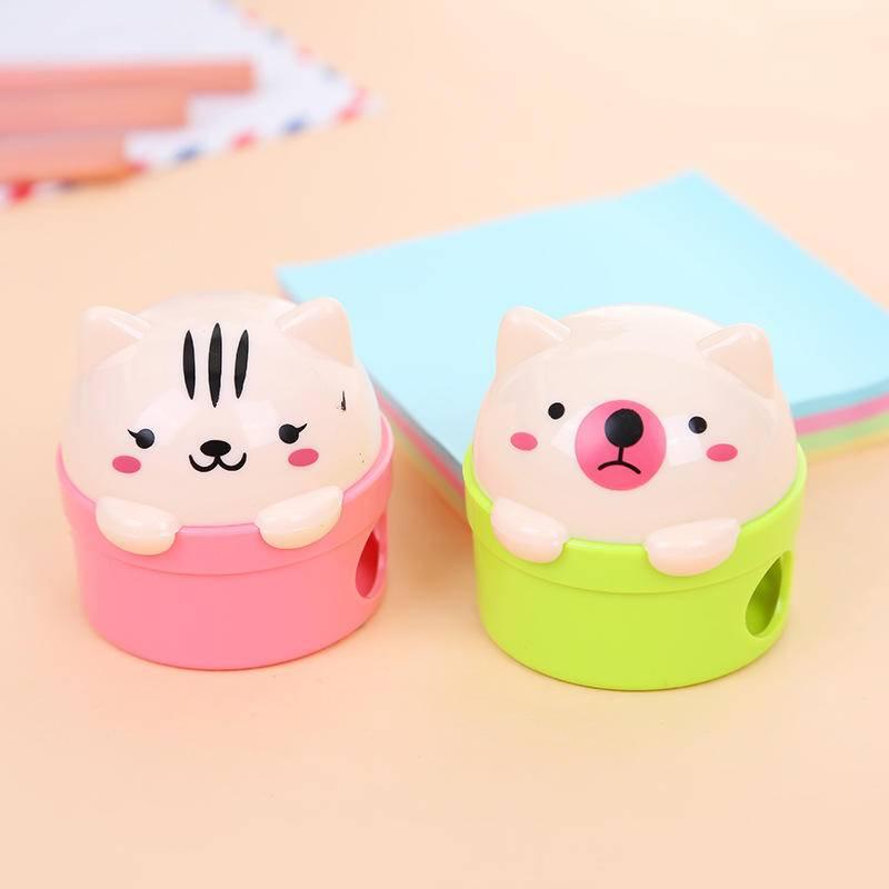 🔥 【現貨】🦈削鉛筆刀 削鉛筆機 卡通削鉛筆機 雙孔式 可愛卡通貓咪 雙孔 削筆器-細節圖3