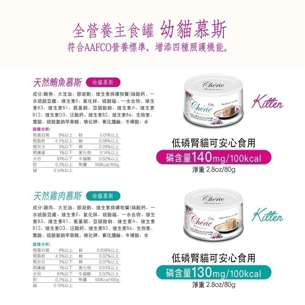 短效特價【幸運貓】Cherie 法麗 單罐 全營養貓主食罐 泌尿道 腸胃 關節 皮毛 鮪魚 紅蘿蔔 南瓜 海苔 奇異果-細節圖5