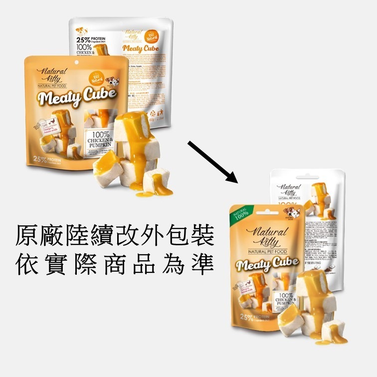 【幸運貓】Natural KItty 自然小貓 100%天然鮮肉塊 犬貓可吃 雞肉 / 南瓜 / 鯖魚 / 鮪魚 /鯷-細節圖2
