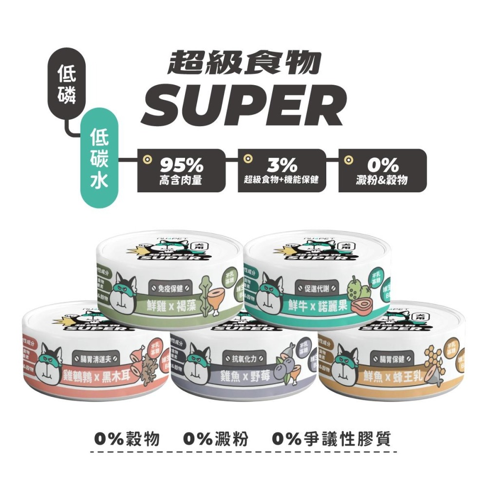 現貨出清【幸運貓】陪心寵糧 Super 小白主食罐 狗罐 80g 單罐 零澱粉、零穀物、無添加爭議性膠類-細節圖3