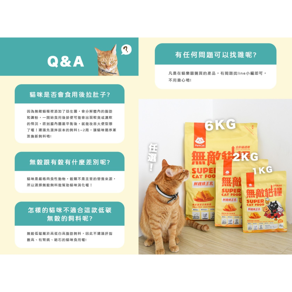 【幸運貓】ParkCat 貓樂園 無敵貓糧 貓糧 鮮雞蜂王乳 2KG 貓飼料-細節圖6