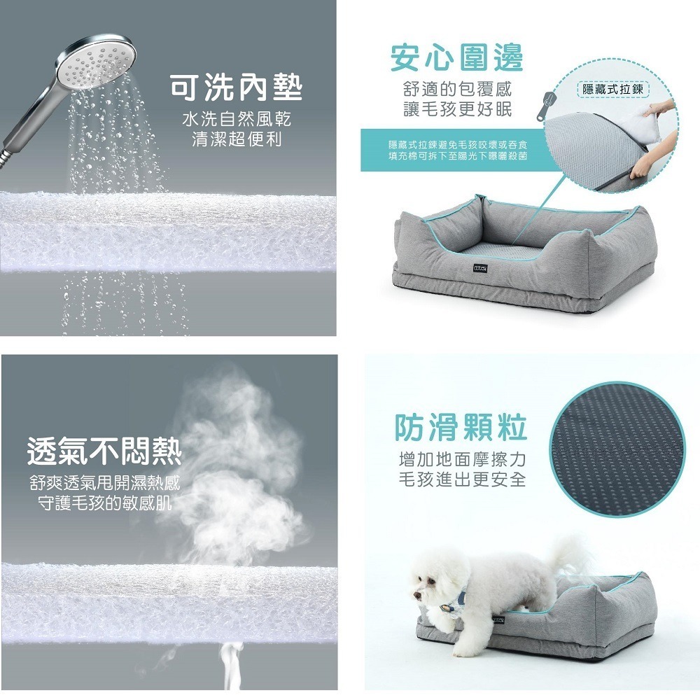 最後現貨! 免運【幸運貓】寵愛物語 doter 好眠寵物睡窩 S M L (優雅灰/靜謐藍)-細節圖4