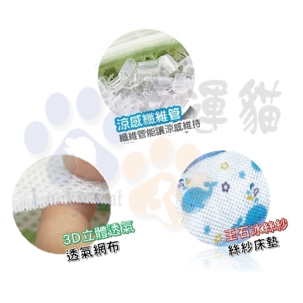 【幸運貓】YSS 玉石冰雪纖維涼墊 睡墊 睡窩 (犬貓) M號 L號 XL (海洋風/牛仔風/獨角獸/恐龍/熊/兔)-細節圖7