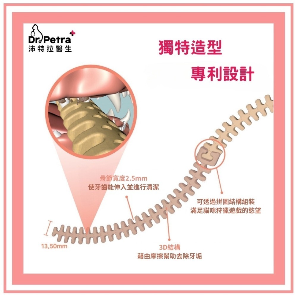 【幸運貓】沛特拉醫生 貓咪潔牙棒 鮭魚 雞肉 鮪魚 單支裝 貓咪零食-細節圖3