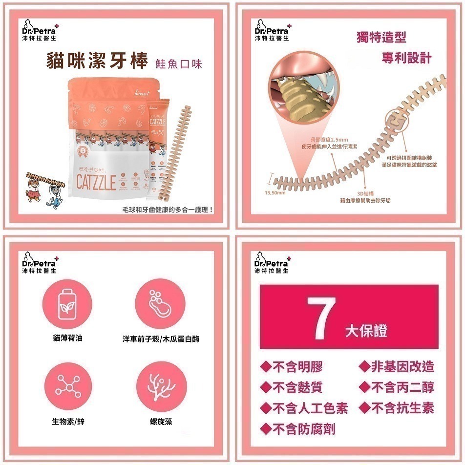 【幸運貓】沛特拉醫生 貓咪潔牙棒 貓咪潔牙餅 鮭魚口味 雞肉口味 鮪魚口味 貓咪零食 潔牙骨-細節圖3
