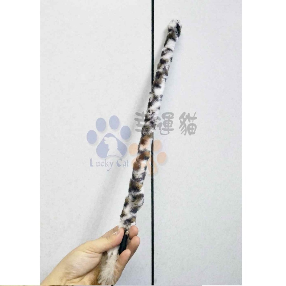 出清商品【幸運貓】布條逗貓棒 豹紋逗貓棒 貓玩具 互動玩具 寵物玩具-細節圖4