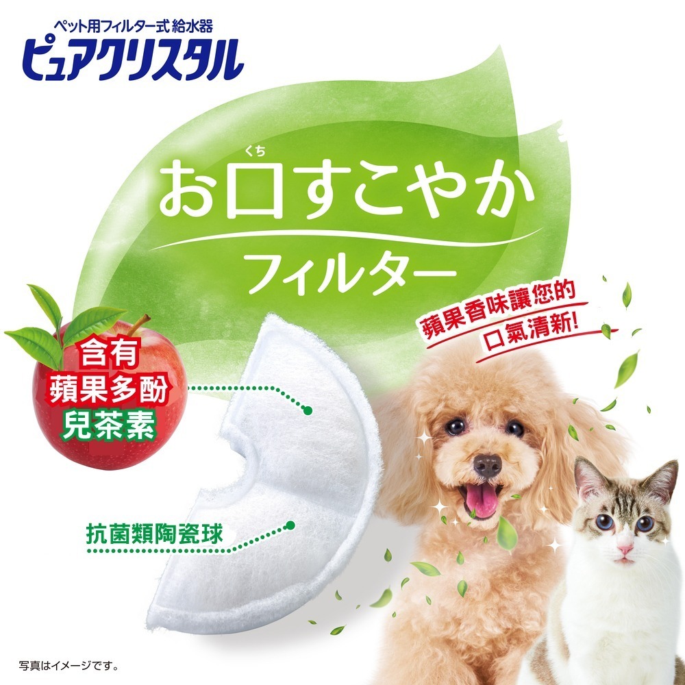 【幸運貓】GEX 蘋果口氣清新清淨 水質濾棉 圓形2片入 / 半圓形3片入 犬貓通用 濾心 圓形濾心 半圓濾心-細節圖5