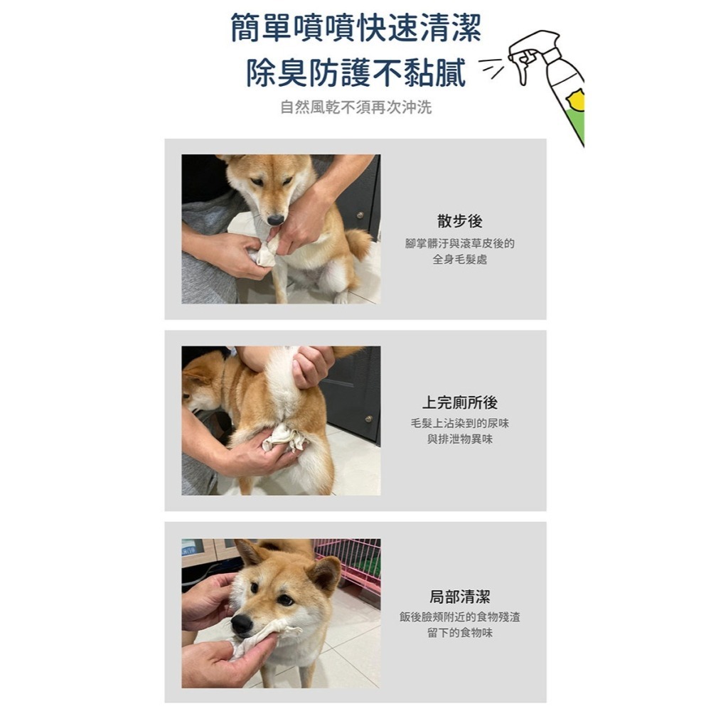 【幸運貓】 黃金盾寵物 潔淨噴霧 乾洗噴霧 250ml-細節圖8
