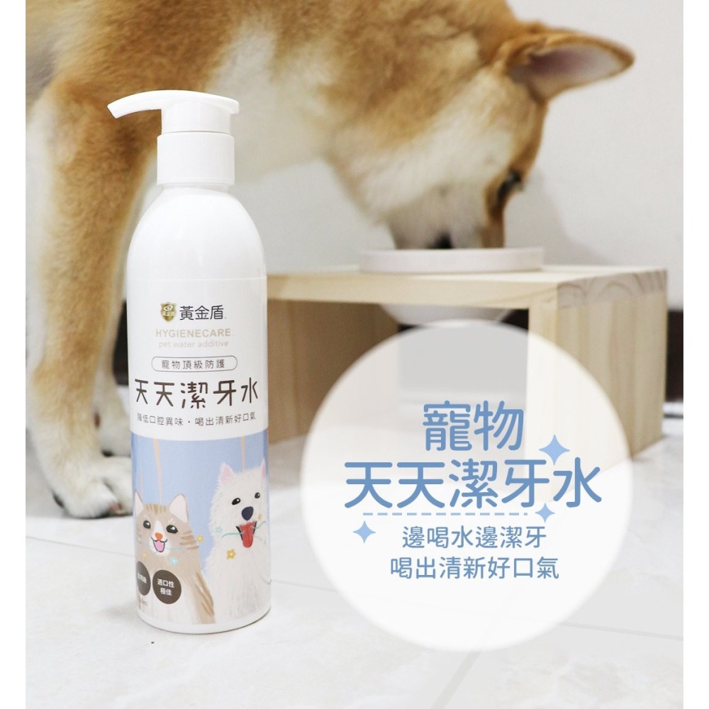 【幸運貓】黃金盾 寵物天天潔牙水 250ml 寵物潔牙水-細節圖2