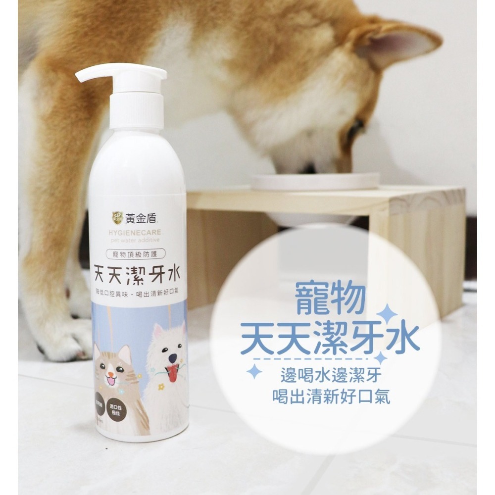 【幸運貓】黃金盾 寵物天天潔牙水 250ml 寵物潔牙水-細節圖2