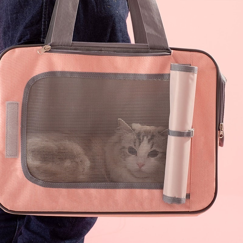 【幸運貓】YSS 愛麗絲簡約風三合一背包 (銀灰/蜜粉/米白) 寵物包包 貓咪包 外出包-細節圖5