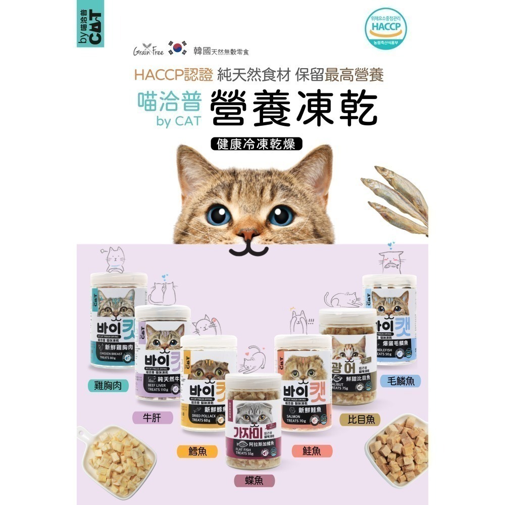 【幸運貓】 喵洽普 凍乾零食 寵物凍乾 牛肝 馬肉 鮭魚 雞胸肉 爆蛋毛鱗魚 鱈魚  比目魚 蝶魚 魷魚-細節圖2