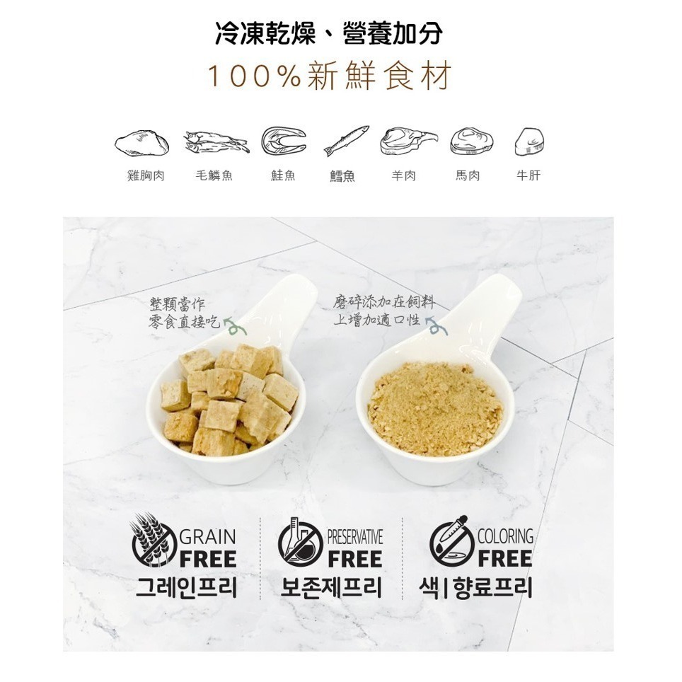 【幸運貓】 喵洽普 貓咪凍乾零食 鮭魚 鱈魚 蝶魚 比目魚 魷魚 柳葉魚 寵物零嘴 貓零嘴 狗零嘴-細節圖5