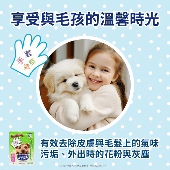 【幸運貓】本田洋行 HONDA YOKO 清潔安撫雙效手套濕巾 10入 貓用 犬用 無香 濕紙巾 濕巾 日本原裝進口-細節圖5