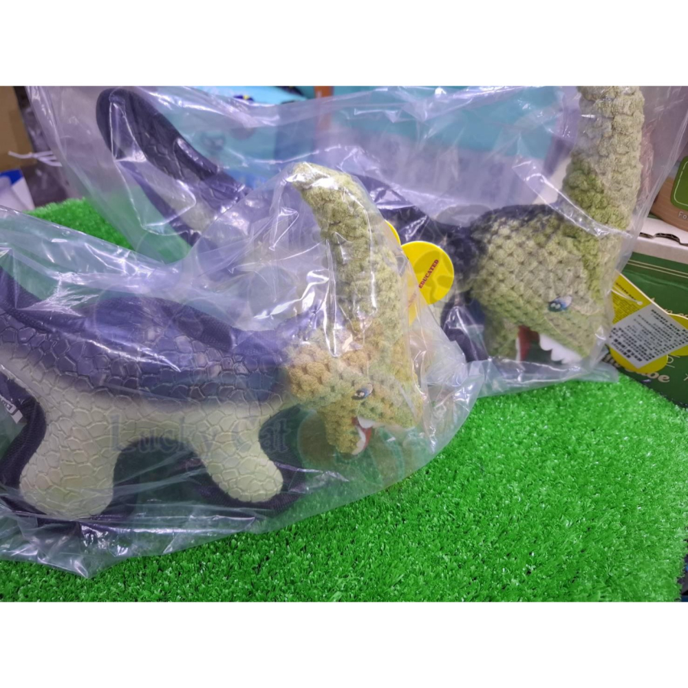 【幸運貓】 EEToys 宜特 絨布乳膠恐龍 副櫛龍 三角龍 寵物玩具 狗玩具 璦寶-細節圖7