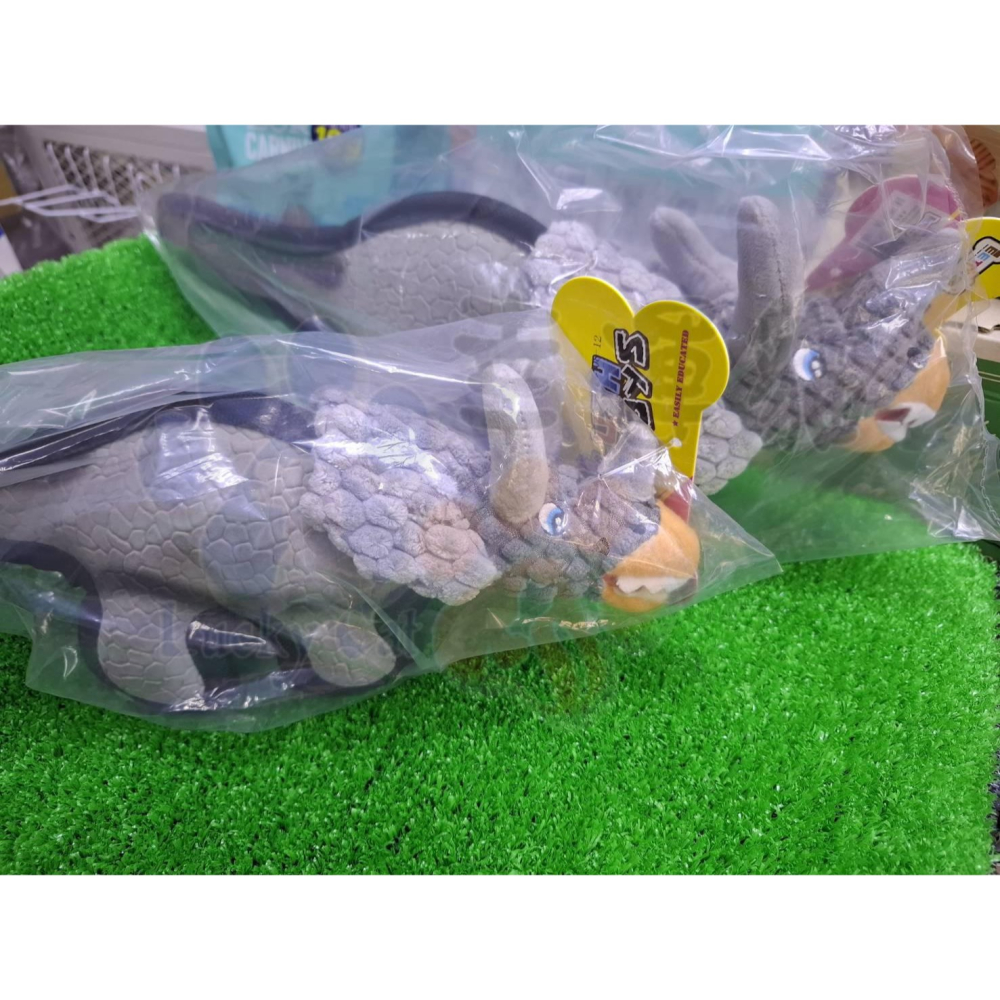【幸運貓】 EEToys 宜特 絨布乳膠恐龍 副櫛龍 三角龍 寵物玩具 狗玩具 璦寶-細節圖8