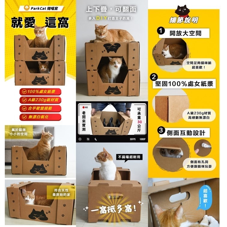 【幸運貓】ParkCat 貓樂園 隨喵窩(可搭配隨喵抓) 貓窩 貓抓板-細節圖2