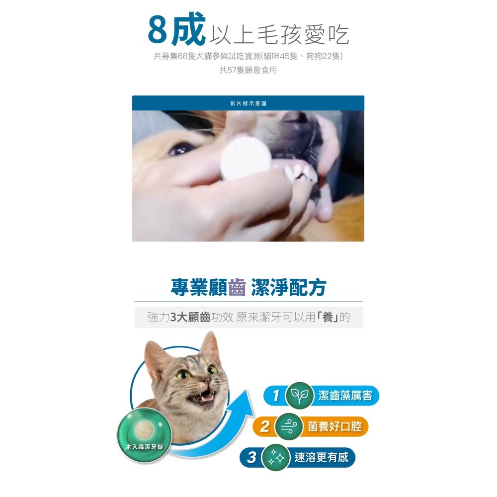 滿額贈飼料【幸運貓】木入森 貓咪固齒麗潔牙錠 ｜貓咪潔牙錠｜改善口腔環境｜控制牙垢 消除貓咪口腔異味-細節圖6