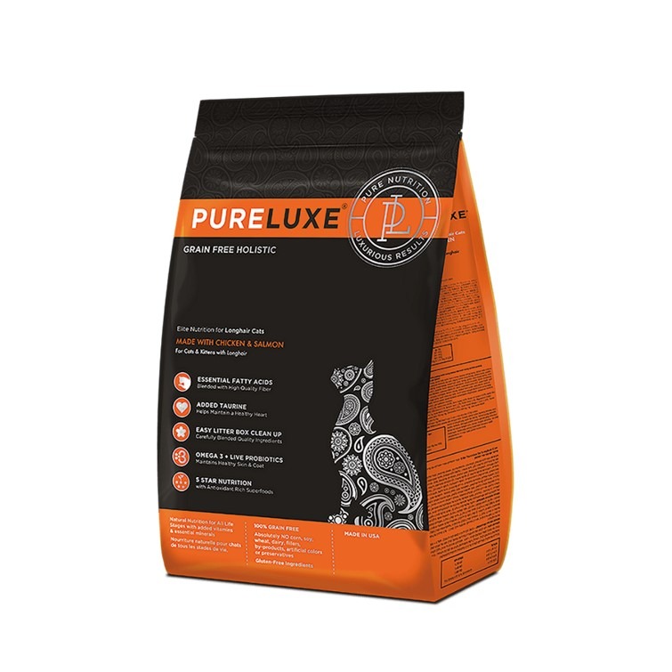 【幸運貓】 純華 PURELUXE  無穀貓飼料 鮮雞 成貓 火雞 室內貓 高齡 長毛貓 扁臉貓-規格圖4