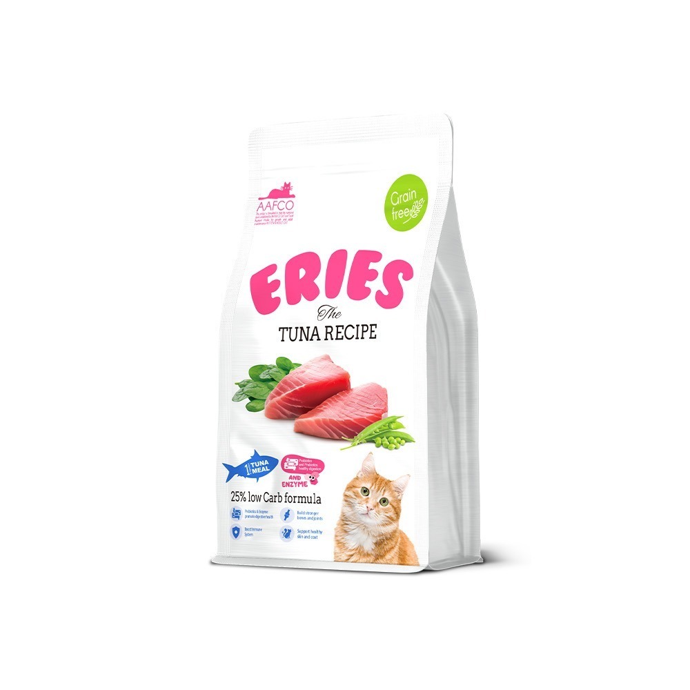 【幸運貓】 Eries 伊瑞思｜ 1kg  益生菌酵素無穀貓糧 雞肉/鮪魚 貓飼料-規格圖8