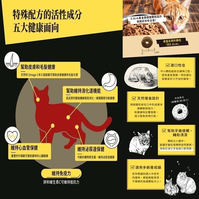 嚐鮮特價【幸運貓】德皇后 成貓專用乾糧1.5KG 德國生產 腸胃化毛保健配方-細節圖4