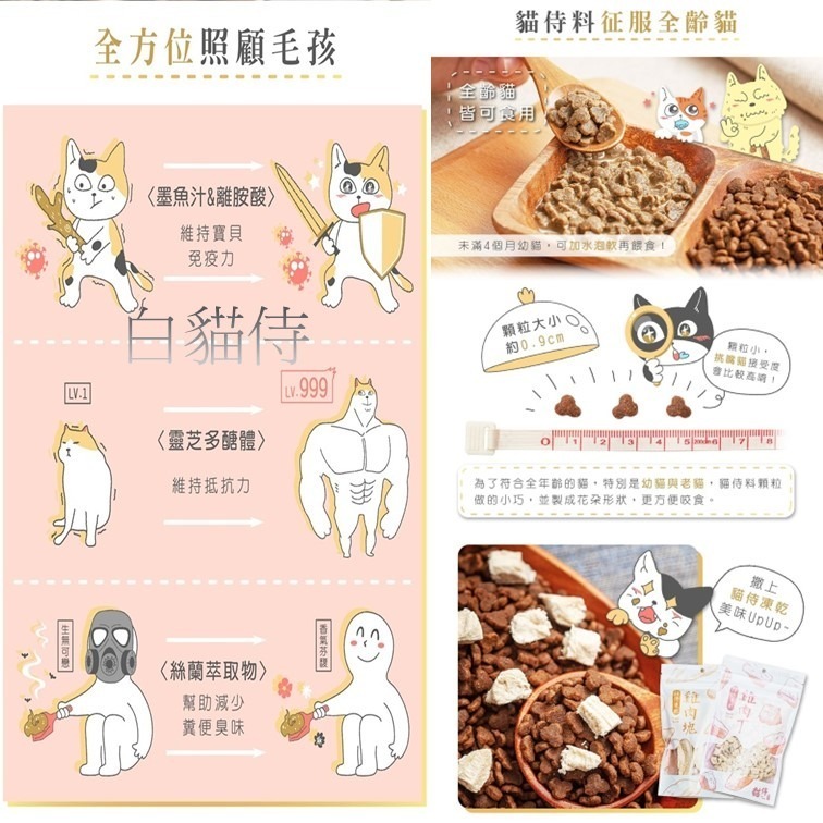 滿件贈嫩雞腿【幸運貓】 貓侍料 天然無穀貓糧 白貓侍(雞+鴨+墨魚汁) 黑貓侍(雞+羊+鱉蛋粉) 全齡貓 貓飼料-細節圖6