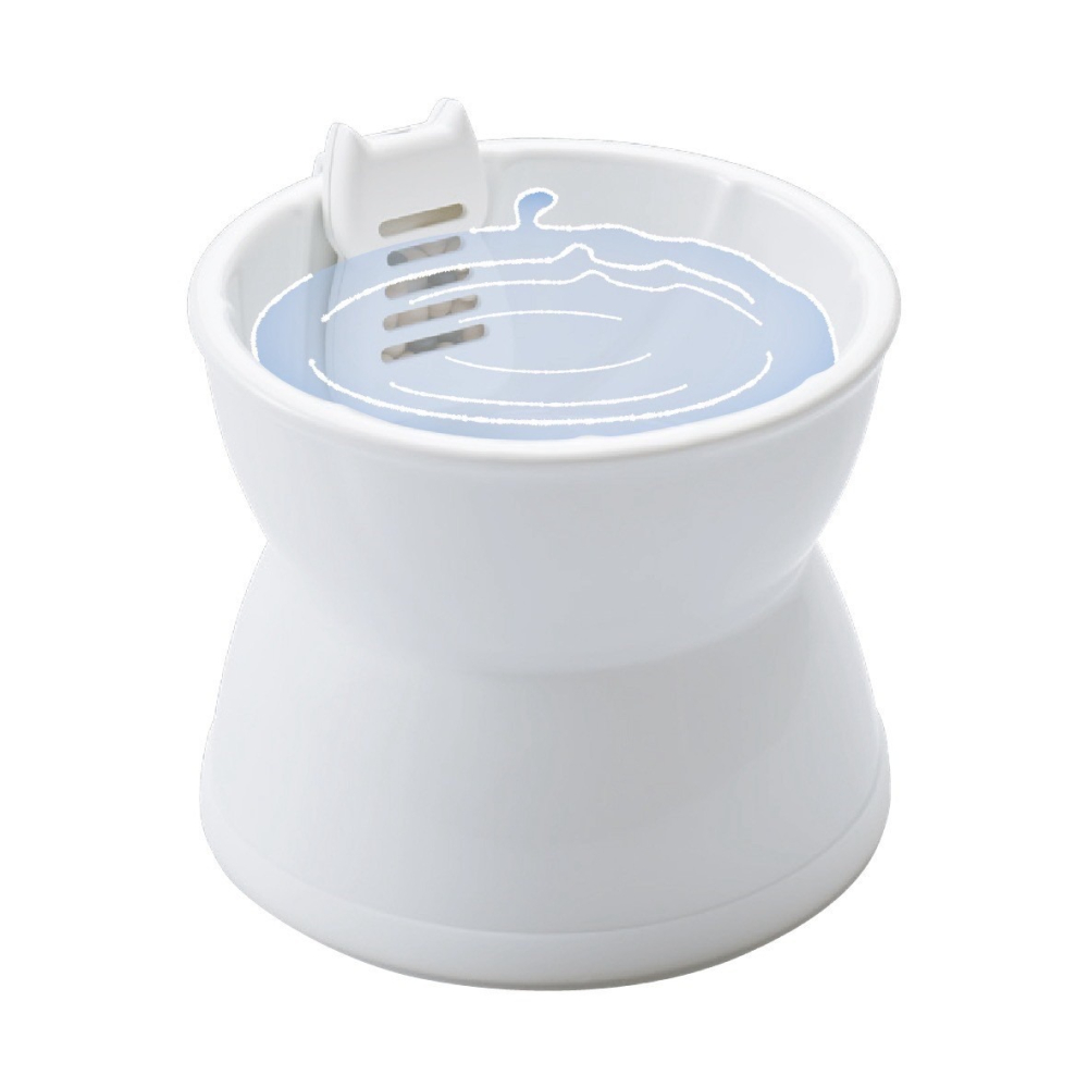 【幸運貓】 GEX 下部尿路專用軟水碗 (藍色/白色)  / 軟水陶瓷貓型濾心  寵物碗 水碗 貓碗-細節圖4