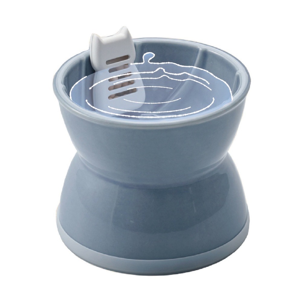 【幸運貓】 GEX 下部尿路專用軟水碗 (藍色/白色)  / 軟水陶瓷貓型濾心  寵物碗 水碗 貓碗-規格圖5