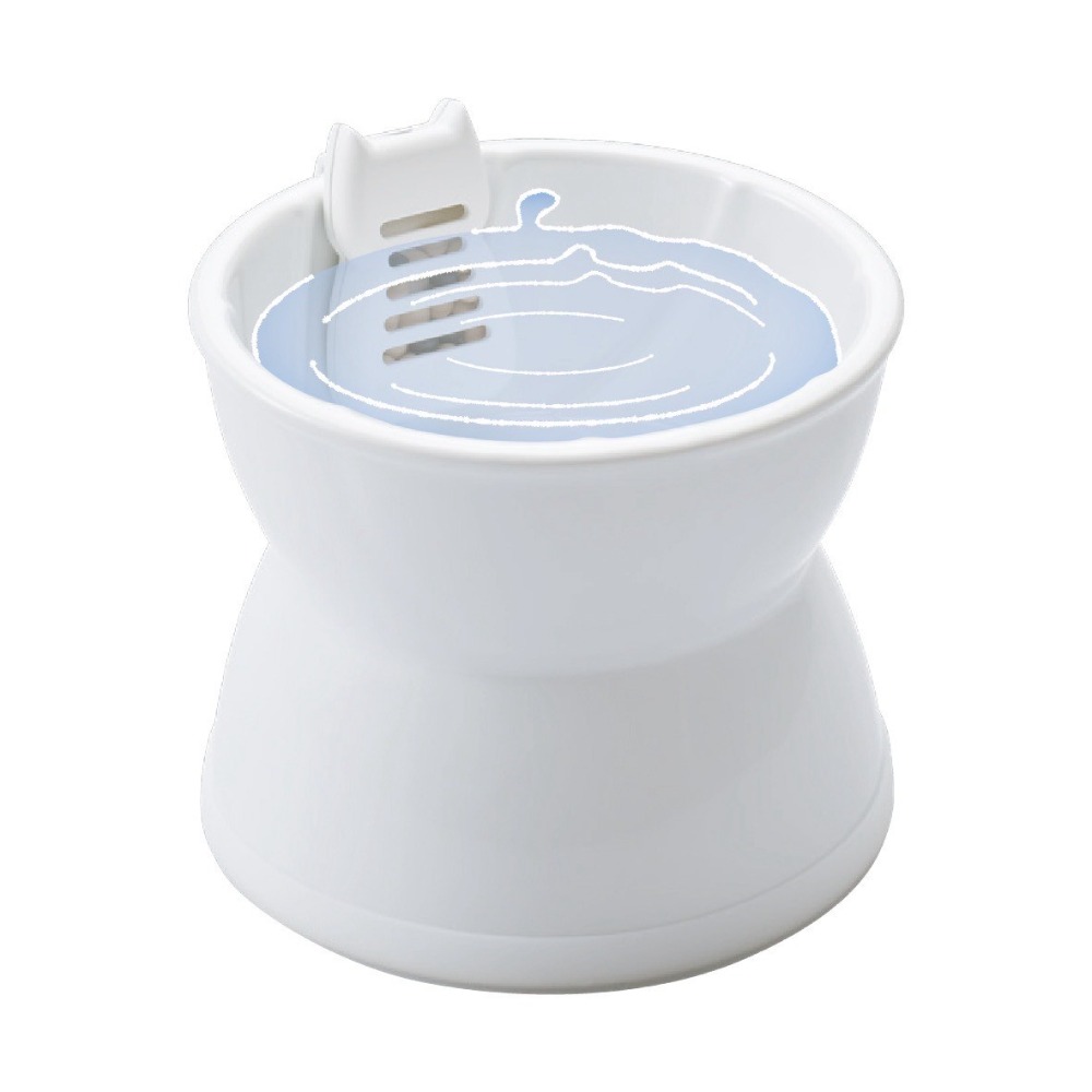 【幸運貓】 GEX 下部尿路專用軟水碗 (藍色/白色)  / 軟水陶瓷貓型濾心  寵物碗 水碗 貓碗-規格圖5