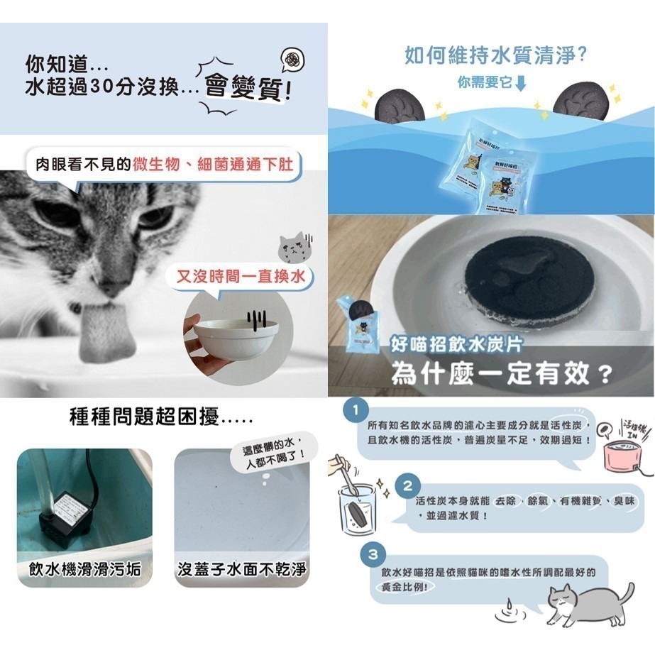 【7-ELEVEN 門市團購】  貓樂園 新鮮好喵招 飼料保鮮 / 喝水好喵招 飲水活性碳  (20包組合) 貓犬適用-細節圖2
