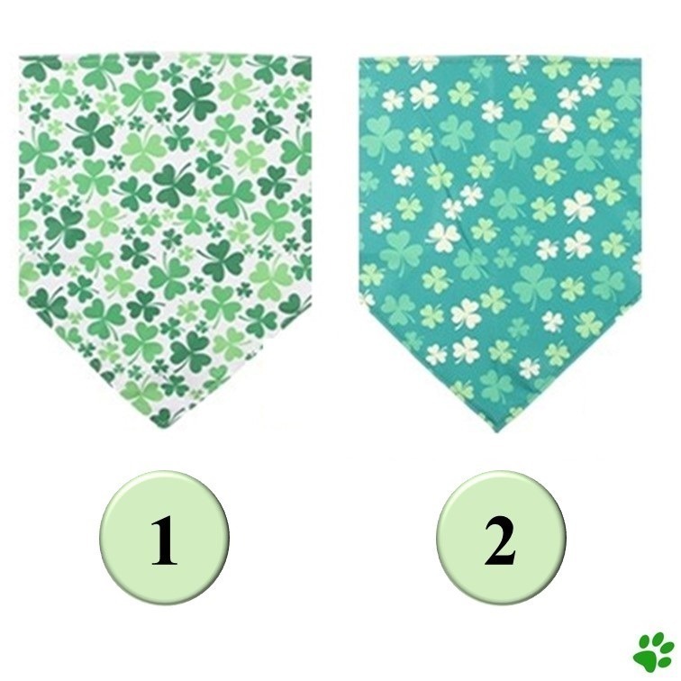 【幸運貓】寵物美容巾 三角巾 幸運草系列 口水巾-細節圖3