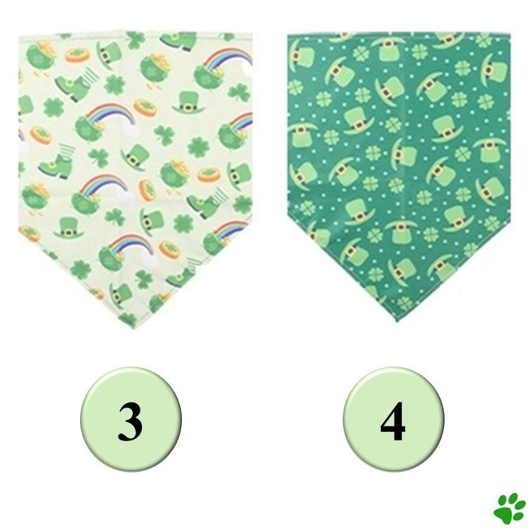 【幸運貓】寵物美容巾 三角巾 幸運草系列 口水巾-細節圖4