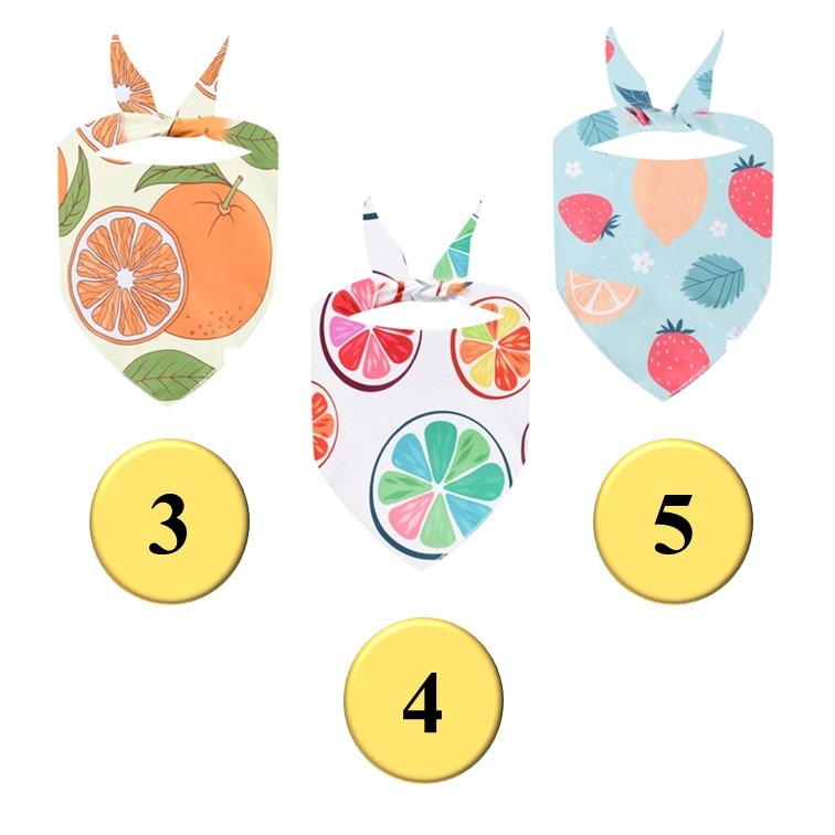 【幸運貓】寵物美容巾 夏日水果系列 三角巾 口水巾-細節圖4