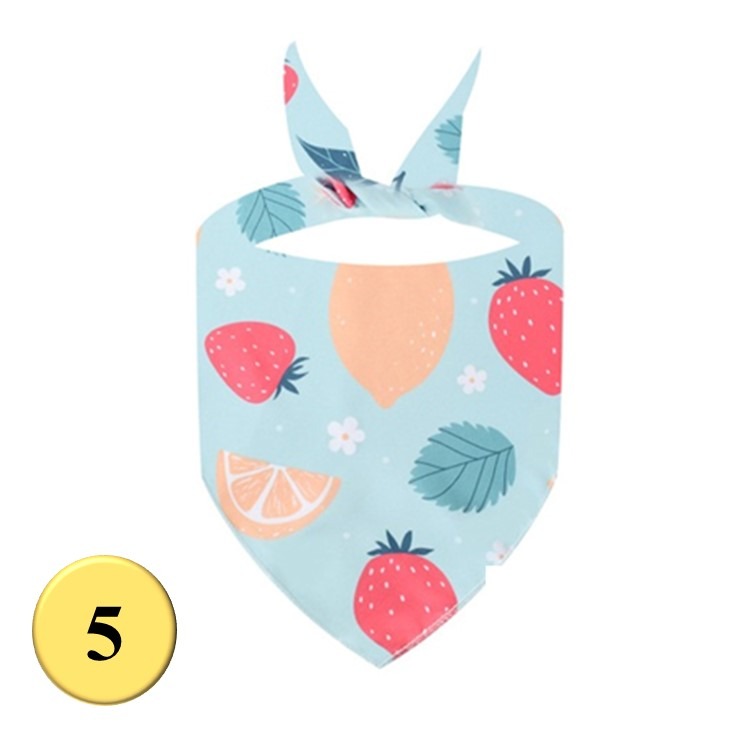 【幸運貓】寵物美容巾 夏日水果系列 三角巾 口水巾-規格圖4
