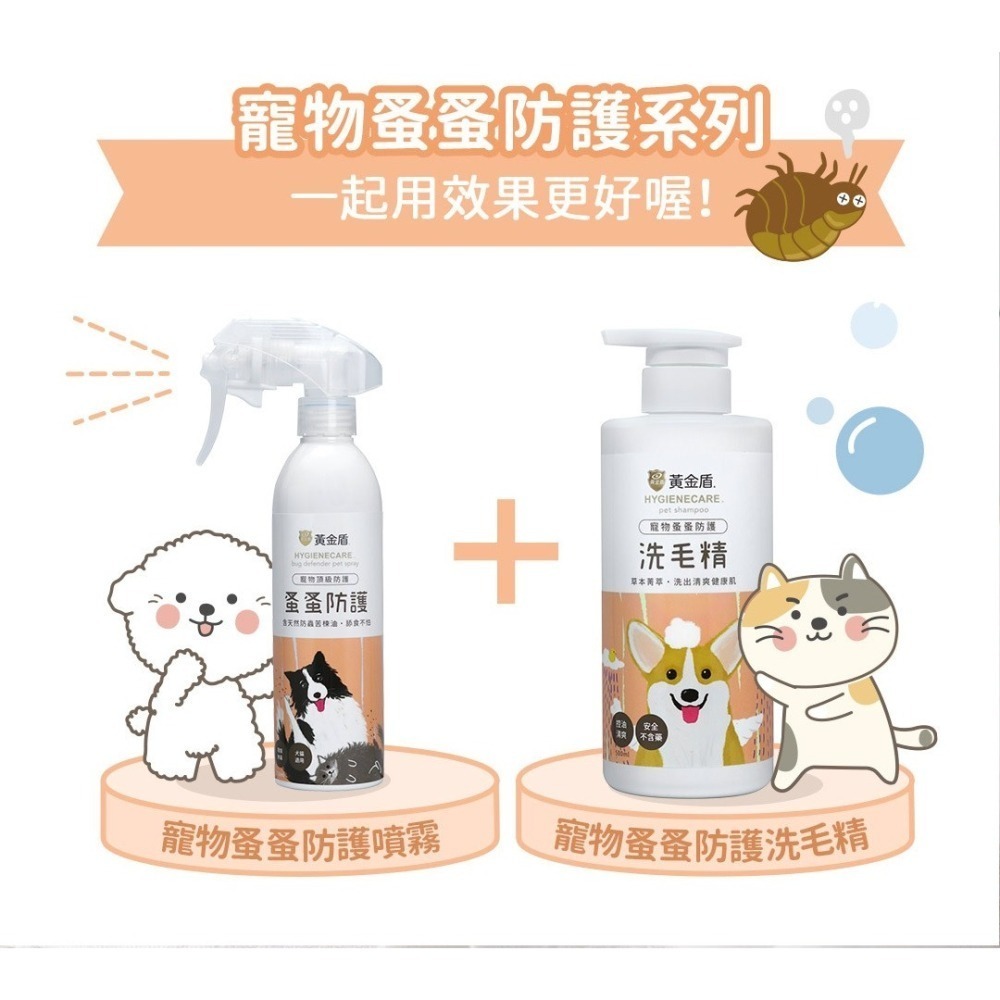 【限時購】 黃金盾 蚤蚤防護噴霧(250ml) + 蚤蚤防護洗毛精(500ml) 組合-細節圖11