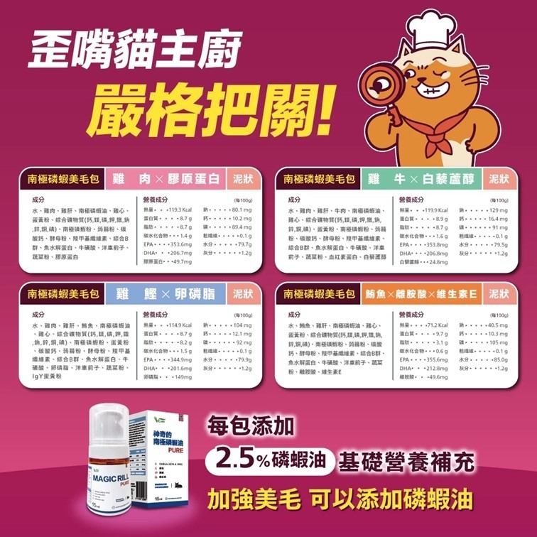 【幸運貓】 肉球世界 南極磷蝦美毛包 45G  全齡貓主食餐包-細節圖3