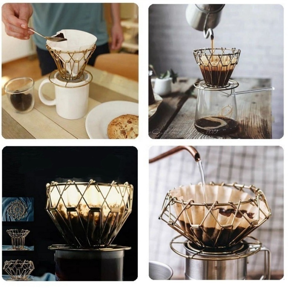 【現貨】304 不鏽鋼摺疊咖啡濾杯：露營登山輕量濾架。適配 155/185 碗型濾紙、手沖濾掛架｜專業級戶外咖啡器材-細節圖2