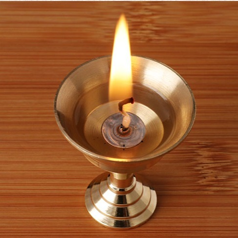 【現貨】泰國佛牌專用酥油燈座：拉胡(黑)/澤度金(黃)供奉首選。黃銅琉璃水晶質感燈座｜適配4小時酥油燈、蠟燭、古曼狐仙供-細節圖2