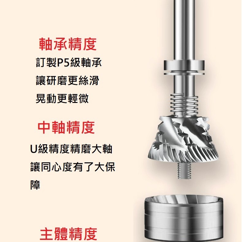 「自己有用才推薦」手動 手搖 磨豆機 咖啡豆磨豆機 咖啡豆研磨機 螺旋鬼齒刀 媲美 KINU M47 玲瓏手磨 義式咖啡-細節圖3